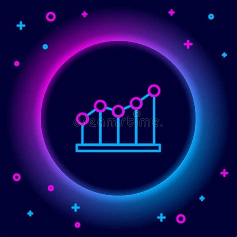 Glowing Neon Line Pie Chart Infographic Icon Isolated On Black