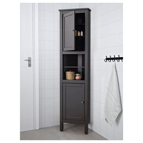 Ikea Hemnes Black Brown Corner Cabinet In 2020 Bathroom Corner