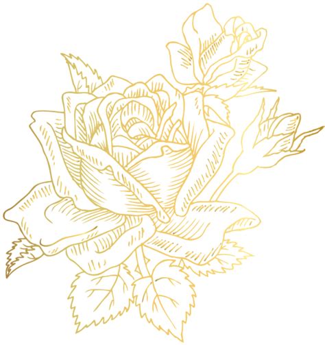 The image is png format with a clean transparent background. Gold Deco Rose PNG Clip Art Image | Gallery Yopriceville ...