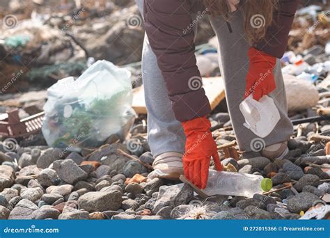 Young Volunteer Remove Garbage Plastic And Paper Waste Bottles Trash