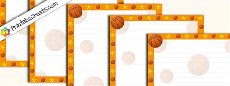 printable basketball stationery printable treatscom