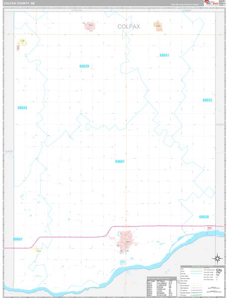 Colfax County Ne Wall Map Premium Style By Marketmaps Mapsales