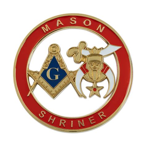 Mason Shriner Masonic Auto Emblem Red & Gold3 | Etsy