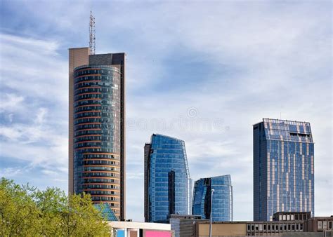 Downtown With Skyscrapers In City Center Of Vilnius Stock Photo Image