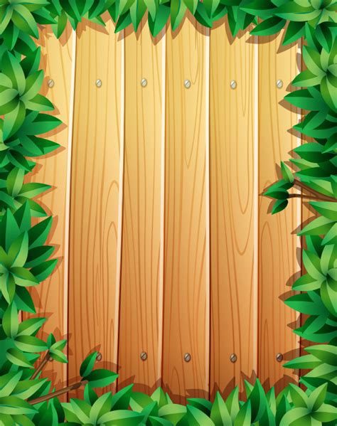 Check spelling or type a new query. Border design with green leaves on wooden wall Vector ...