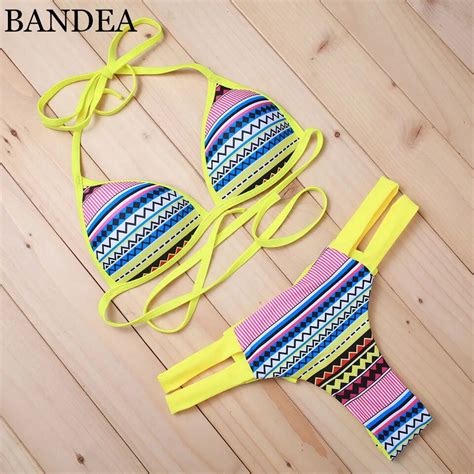 bandea 2019 sexy printed bikini push up swimwear swimsuit women biquini bow brazilian bikini set