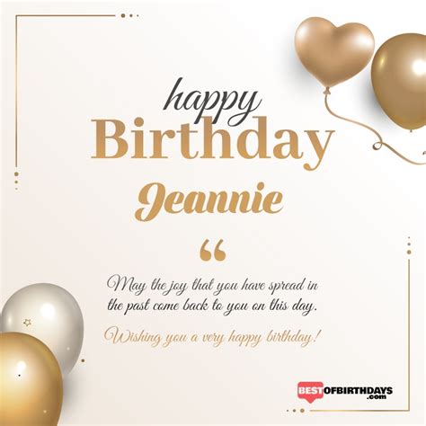 Create Happy Birthday Jeannie Wishes Image With Name Best Of Birthday