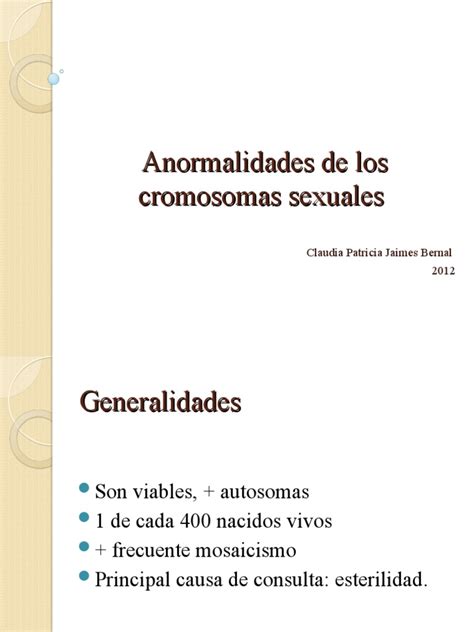 Anormalidades Cromosomas Sexuales Pdf Genética Especialidades Medicas
