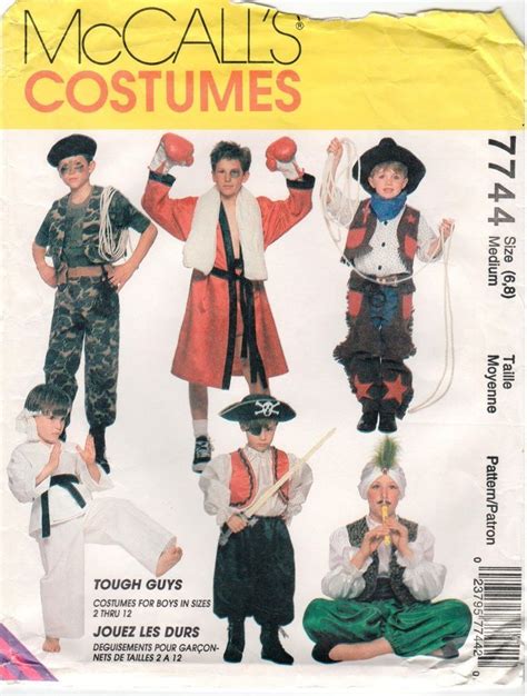 Oop Uncut Mccalls 7744 Tough Guys Costumes For Boys Size 6 8 Mccalls