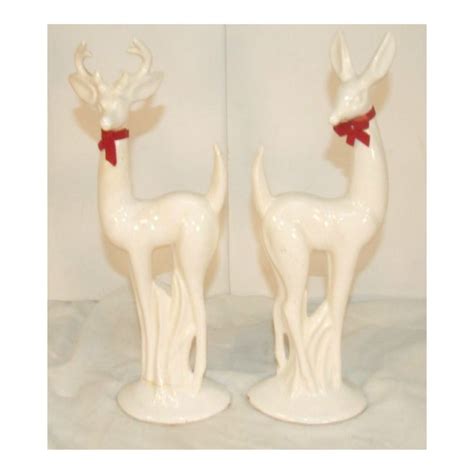 Vintage Large Standing Pair Of Deer Statues 12 Tall Etsy Christmas