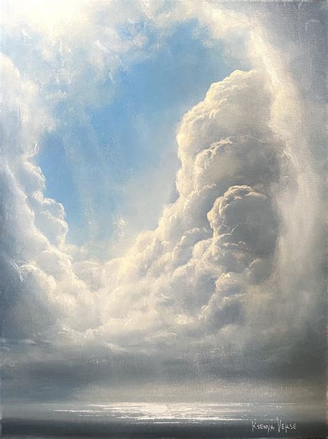 雲が浮かぶ風景を描いた美しい油彩画 Ksenya Verse Jiuni Q
