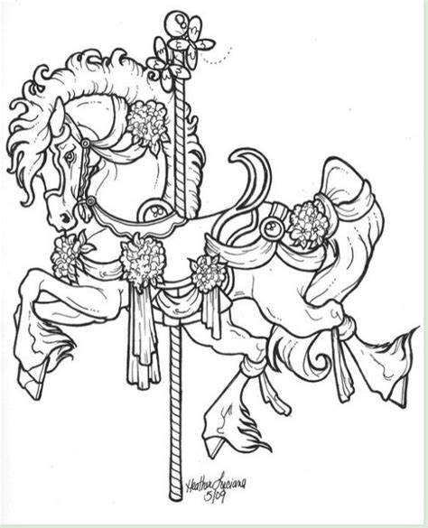 Carousel horse | Horse coloring pages, Horse coloring, Carousel horse