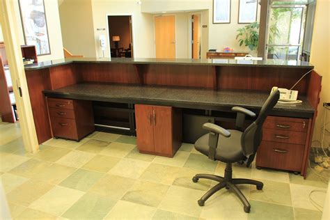 Create a custom desk with our wide selection of desk components. Handmade Custom Made Zodiac And Walnut Reception Desk by R ...