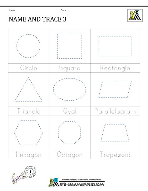 Free Printable Shapes Worksheets For Preschoolers