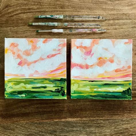 Easy Landscape Painting On Canvas With Acrylic Paint For Beginner
