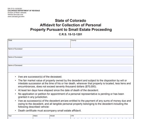 Colorado Affidavit Form 2024