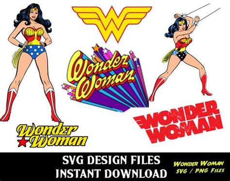 Download Super Hero Wonder Woman SVG Clipart Super Hero Pack, SVG, PNG T Shirt Design for Silhouette ...