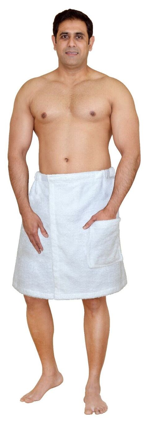 Mens 100 Terry Cotton Adjustable Body Wraps Spa Shower Towel Bath