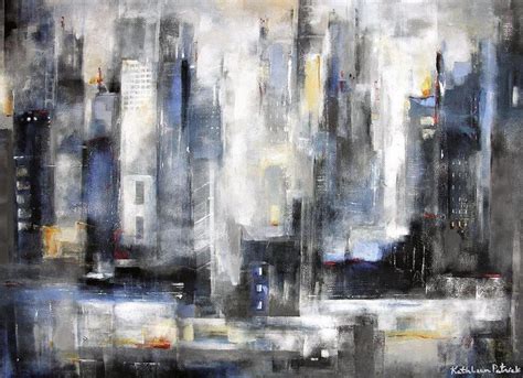 Large Abstract Cityscape Print Of City Lights Chicago Skyline Art