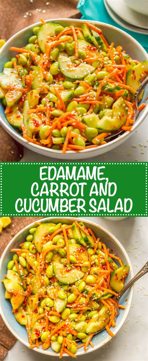 Edamame Carrot And Cucumber Salad With Soy Ginger