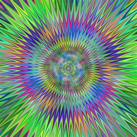 Multicolor Hypnotic Star Fractal Background Stock Vector Illustration