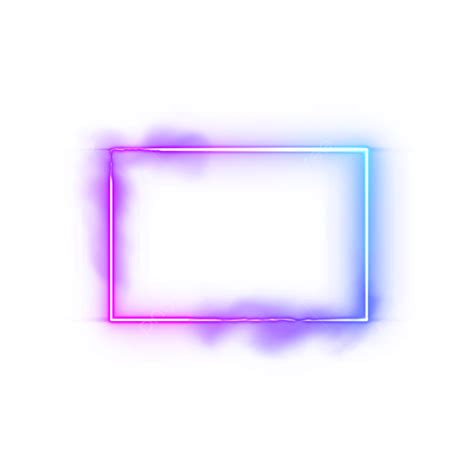 Blue Purple Neon Border Smoke Rectangular Frame Neon Neon Border