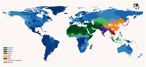 World Religion Map This Map Visualises Regions Of The World Coloured