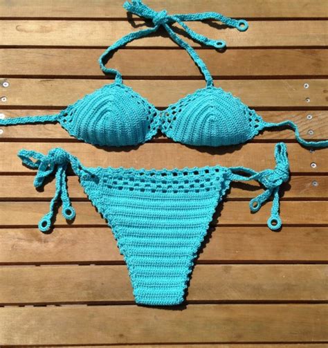 Turquoise Crochet Bikini Top Bikini Bottom Swimwear Summer Fashion My Xxx Hot Girl