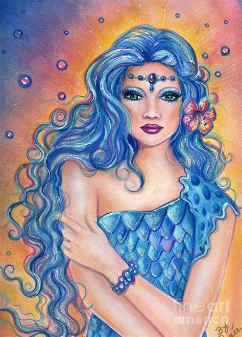 Leta Tropical Mermaid Painting By Renee Lavoie