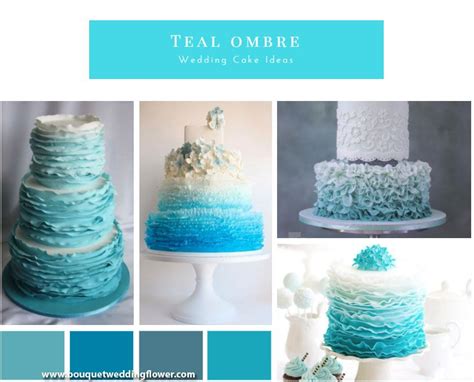 More Than 20 Teal Ombre Wedding Cake Ideas Wedding Cake