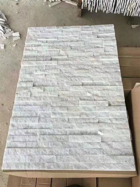 White Quartzite Cultured Stone Panels Natural Slate Stone For Indoor