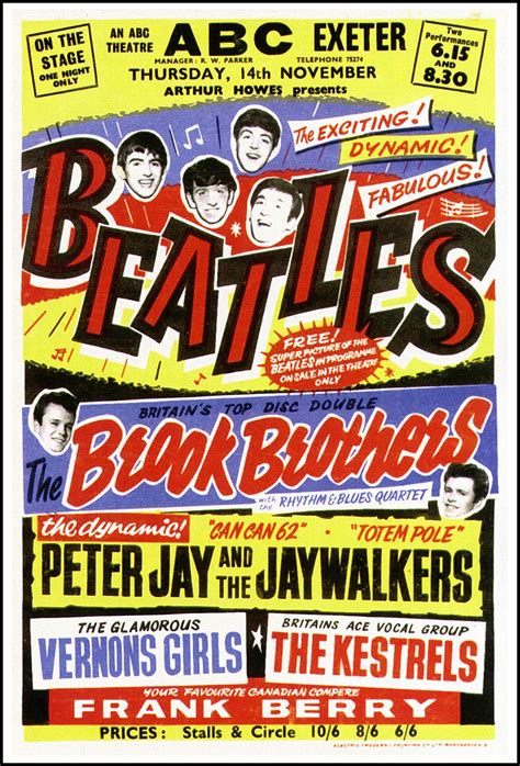 1963 Beatles Concert Poster Exeter Uk With The Brooks Brothers