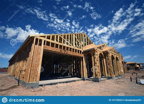 New Home Construction Framing In The Southwest Editorial Stock Photo