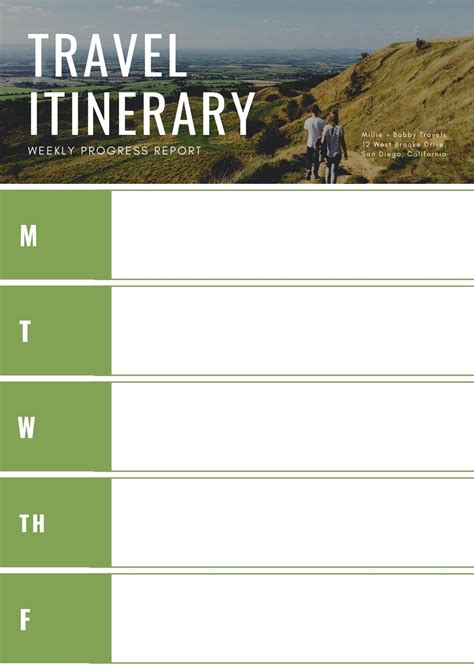 Green Photo Travel Itinerary Planner - Templates by Canva