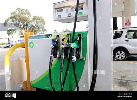 Bp British Petroleum Petrol Pumps At Petrol Station In Melbourne