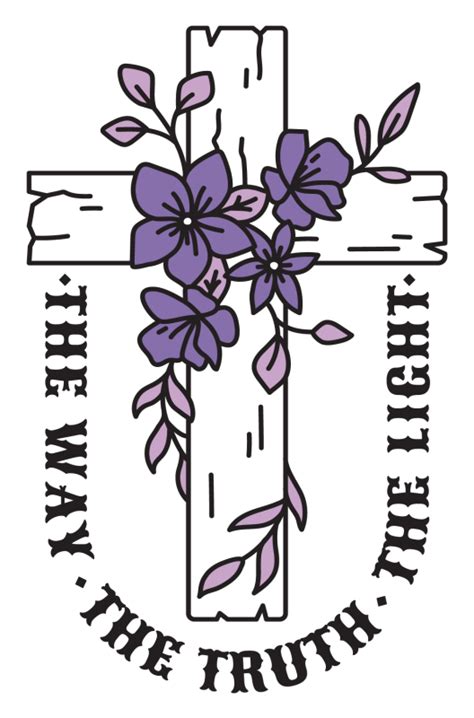 Floral Faith Cross Sticker Vulgrco