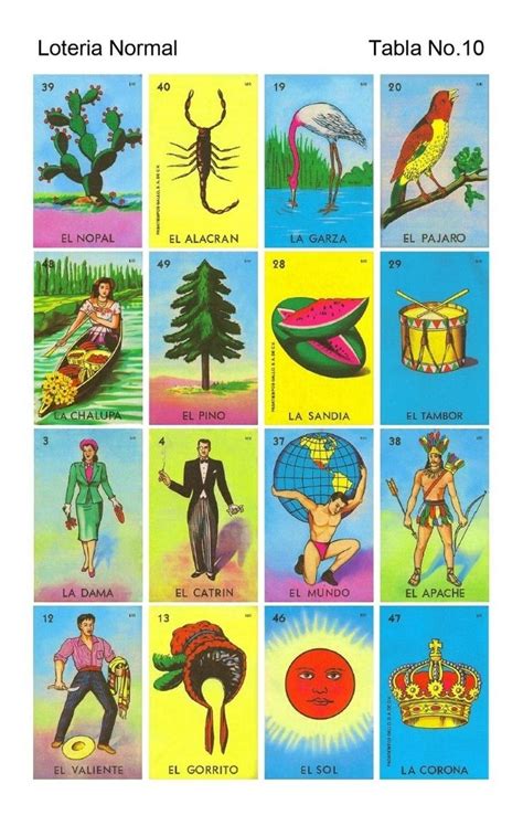 mexican loteria cards six pages of different cards printable digital images and photos finder