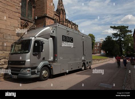 The Bbcs Radio Outside Broadcast Vehicle Near Lichfield Cathedral In