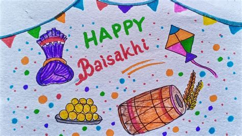 How To Draw Baisakhi Poster Baisakhi Greeting Card Baisakhi