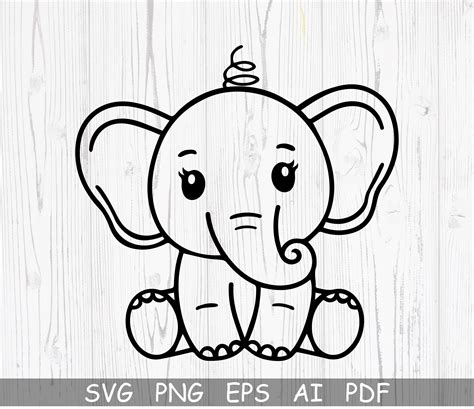 Baby Elephant Svg Elephant Cut File For Cricut Elephant Baby Etsy