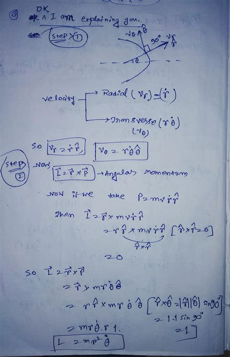 Please explain how the equation l= mvr= mr2theta got and expression for