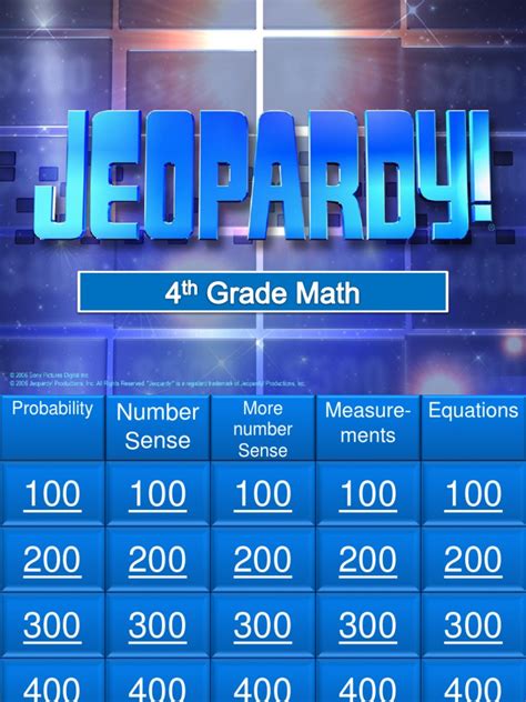 4th Grade Math Jeopardy Probability Mathematics Free 30 Day Trial