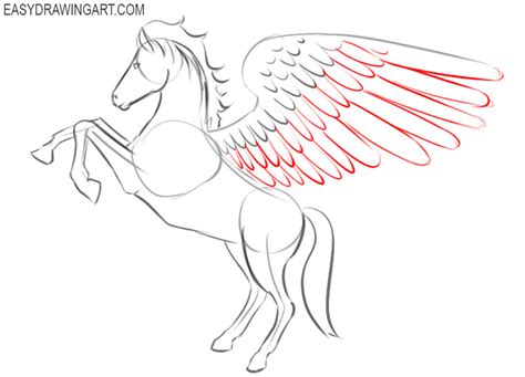 Cute Mythical Creature Pegasus Drawing Leftwings