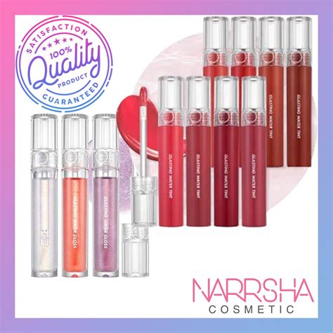 A tint that feels moisture without stickiness. Rom&nd Romand Glasting Water Lip Collection - Glasting ...