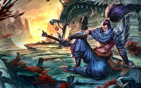 Download Wallpapers 4k Yasuo League Of Legends Moba Artwork