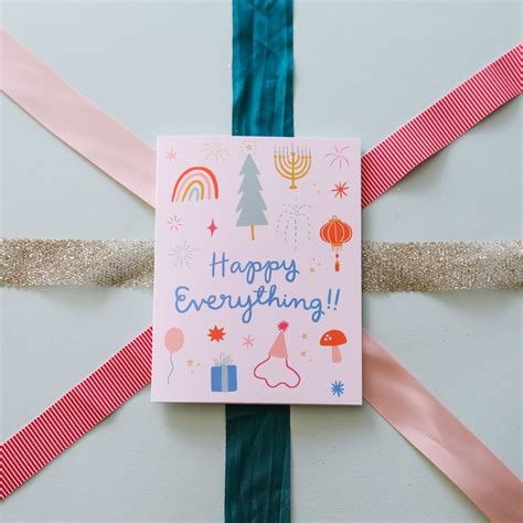 Happy Everything Card Holiday Card Inclusive Hanukkah Etsy