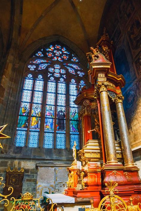 Interior Of St Vitus Cathedral At Prague Castle Czech Republic