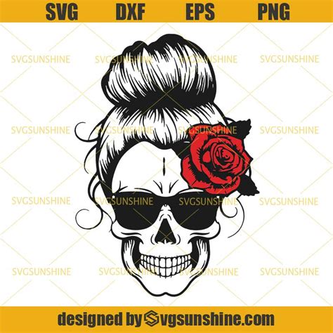 Really step up your home diy projects with the farmhouse christian bundle #2 from crafty mama studios and the big sign makers bundle from whimsical inklings. Sugar Skull Rose Svg, Messy Bun Skull Svg, Flower Skull ...