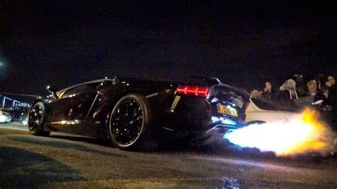 Flaming Lamborghini Aventador In Slow Motion Youtube