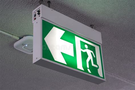 Old Green Fire Exit Sign Stock Photo Image Of Fire Illuminate 81853010
